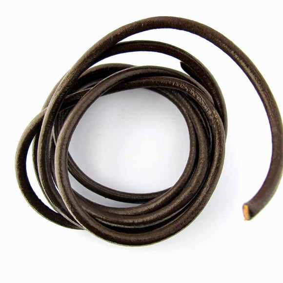 leather 4mm indian round brown 1.5mtrs