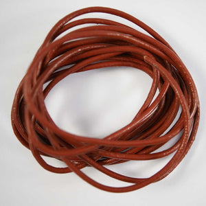 Leather round 3mm Indian rust 2mtr