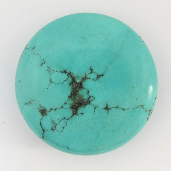 Semi prec 35mm coin howlite blue 1pc