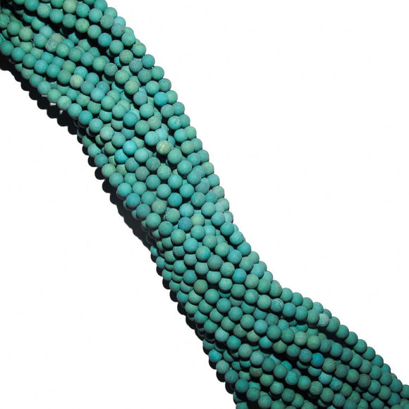 Semi prec 6mm rnd hlite matt lgt teal 65