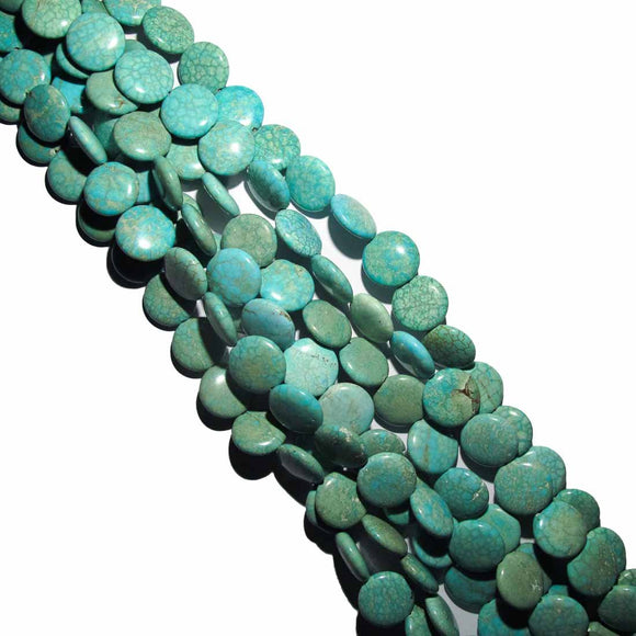 Semi prec 18mm coin howltie turq 22pcs