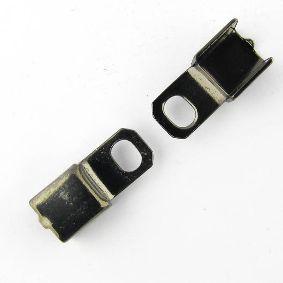 Metal 14x10mm leather SQUARE NF blk 20p