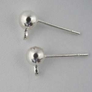 Metal 4mm rnd earring stud/drop NF SIL10pcs