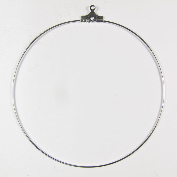 Metal 60mm round hoop silver 4pcs