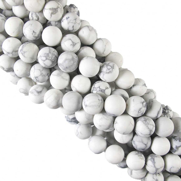 Semi prec 12mm rnd howite matt gry/wh 33