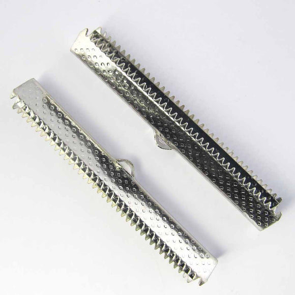Metal 45mm ribbon end NF NICKEL 20pcs