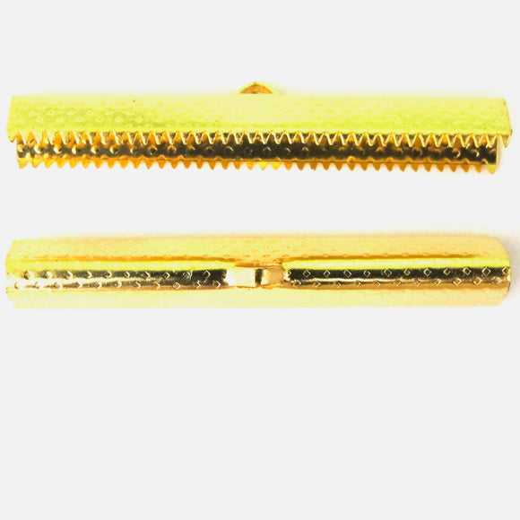 Metal 45mm ribbon end NF GOLD 20pcs
