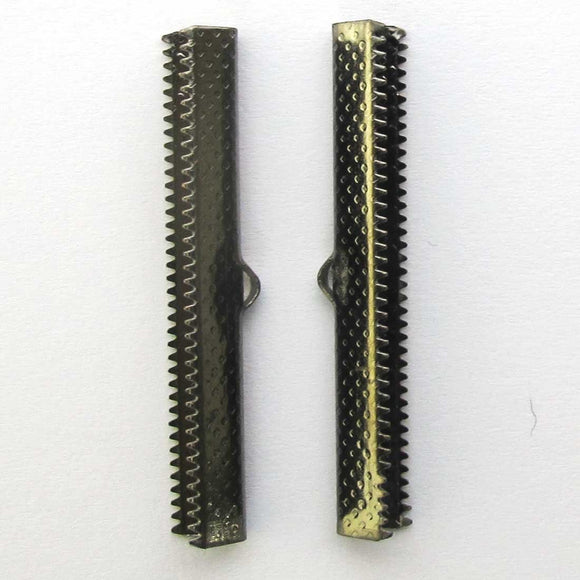 Metal 45mm ribbon end NF BLACK 20pcs