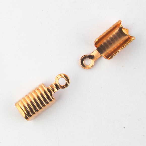 Metal 13x5 leather ends rose gold 20pcs