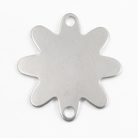 Stainless steel 33mm flower 2holes 1pc