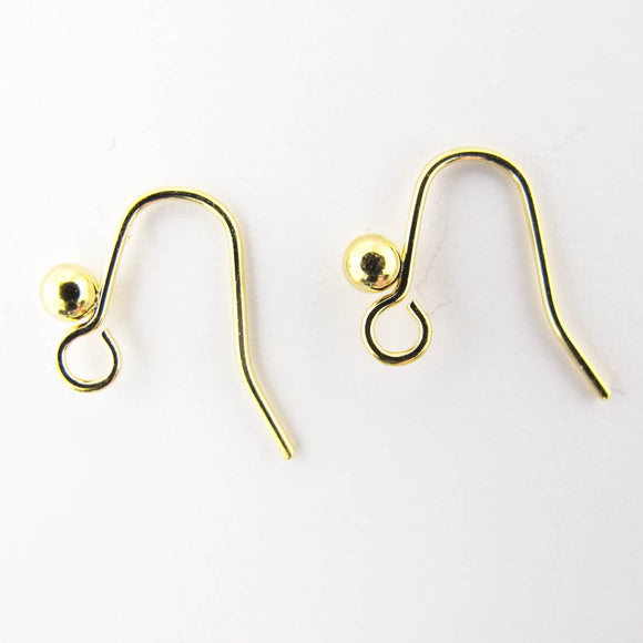 Metal 12mm E/RING hook+ball NF gold 10pc