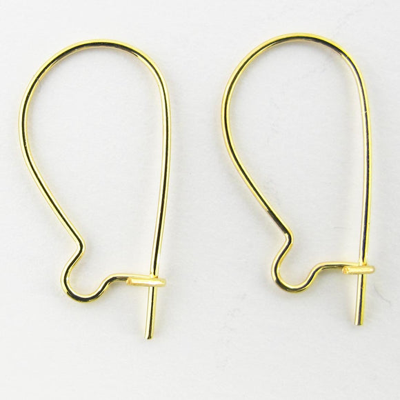 Metal 15mm kidney wire NF gold 10pcs