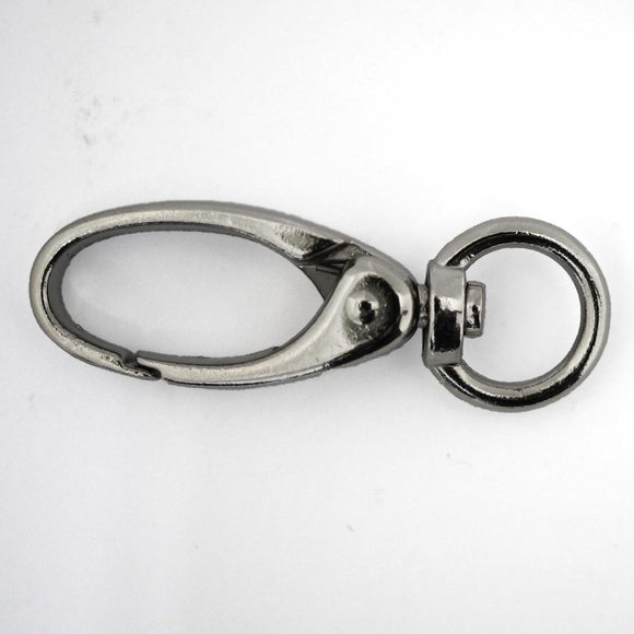 Metal 47mm parrot swivel rnd end nkl 2pcs