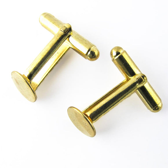 metal 9mm cufflink gold 4pcs
