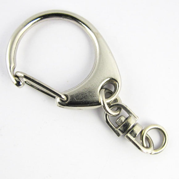 metal 32mm clasp swivel key nickel 2pcs