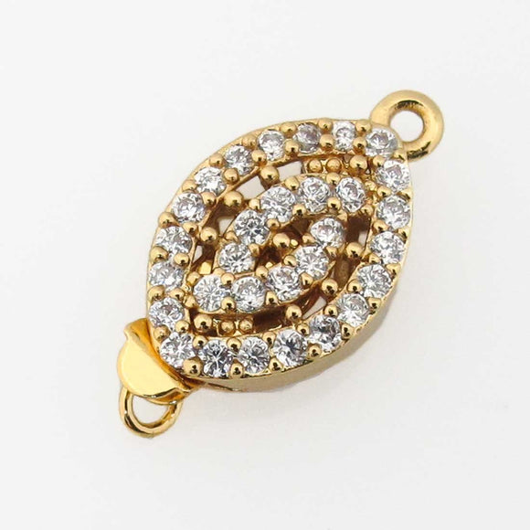 Metal 22mm oval clasp HQ GLD/DIA 1p