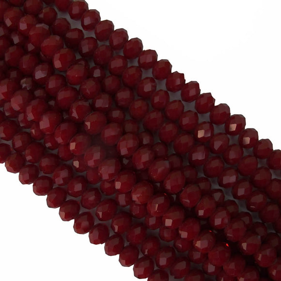 Cg 6mm rnd faceted red 63+pcs