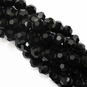 Cg 8mm rnd faceted black 40+ pieces.