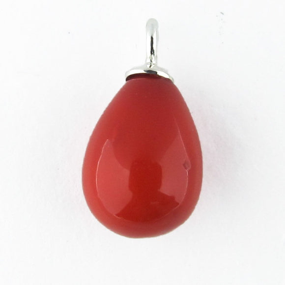 Sterling sil 11mm shell pearl drop red 2
