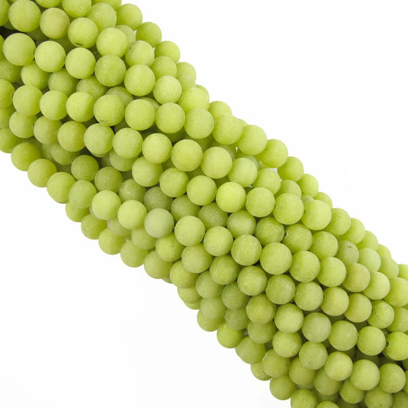 Semi prec 6mm rnd matt jade avocado 60+p.