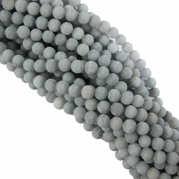 Semi prec 6mm rnd matt jade ash 60+