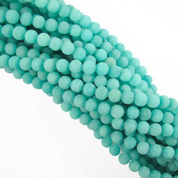 Semi prec 8mm rnd matt jade aqua 46+p.