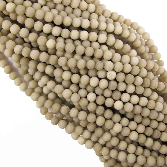 Semi prec 8mm rnd matt jade latte 46+p.