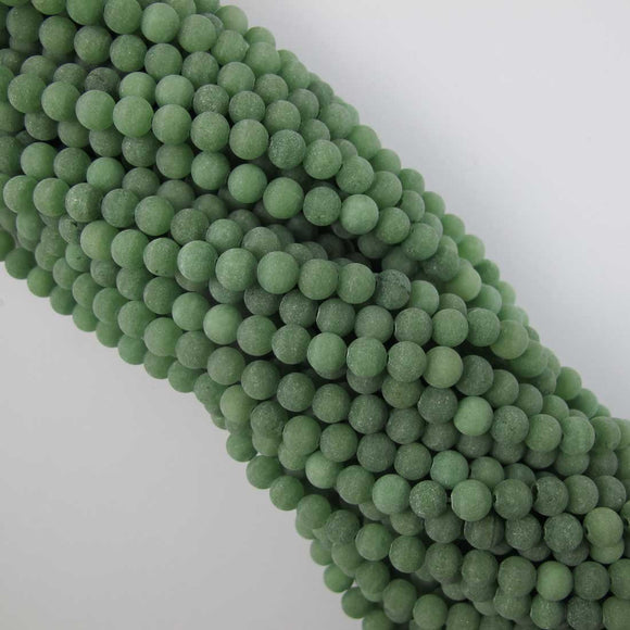 Semi prec 8mm rnd matt jade hemlock 46+p.