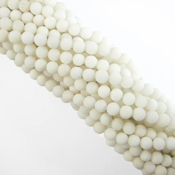 Semi prec 10mm rnd matt jade white 38+p,