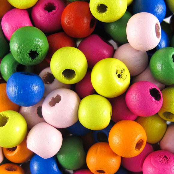 Wood 8mm rnd multi mix bright 30g/180p