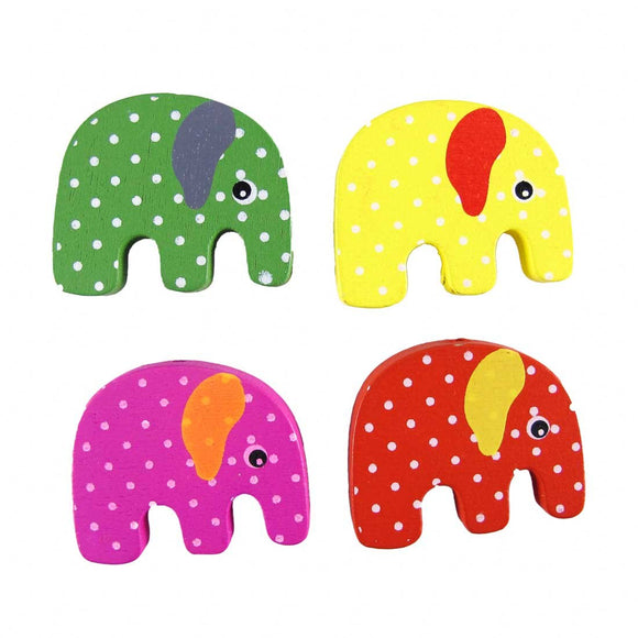 Wood 25x30mm elephant V hole multi 10pcs