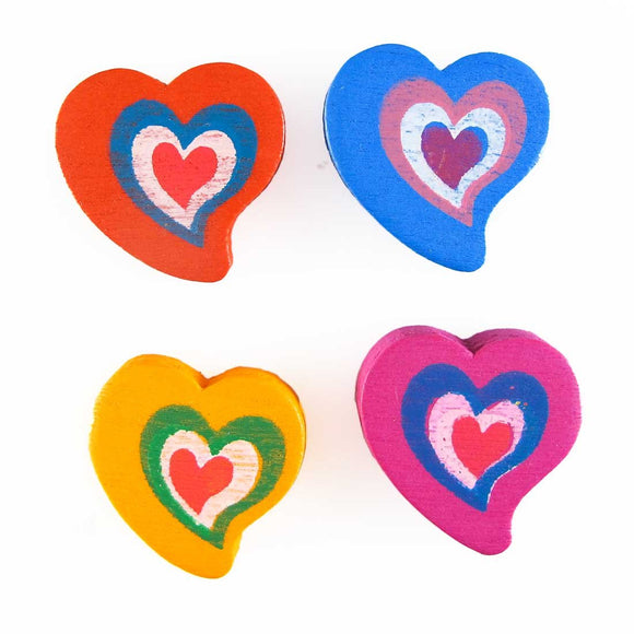 wood 22x 22mm heart H holemulti 25pcs