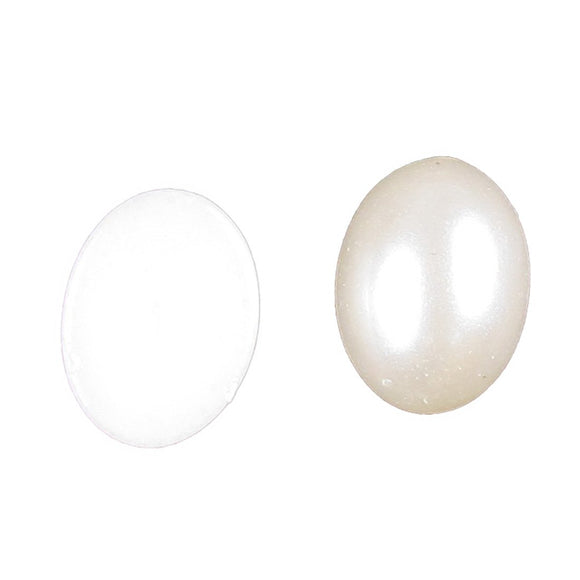 plas 8x6mm oval cabochon cream 20pcs