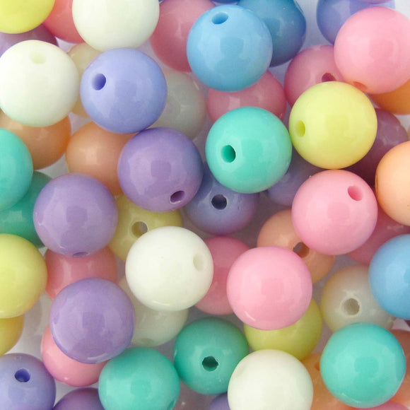 Plas 10mm rnd pastel multi 95pc