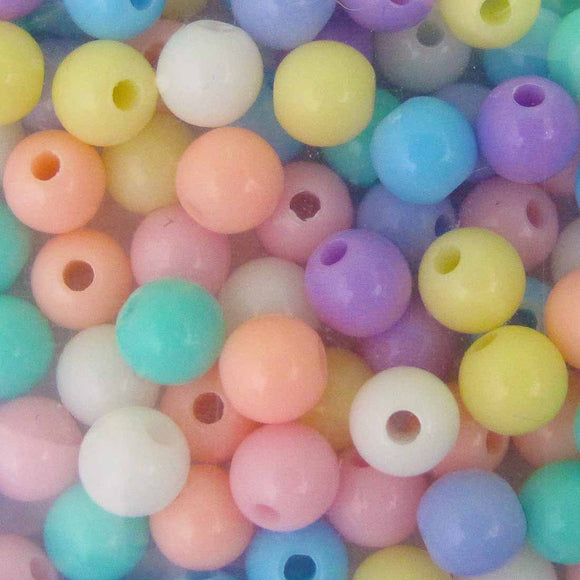 Plas 8mm rnd pastel multi 200pc