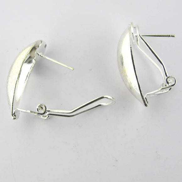 Metal 23mm earring stud bail NF si 6pcs