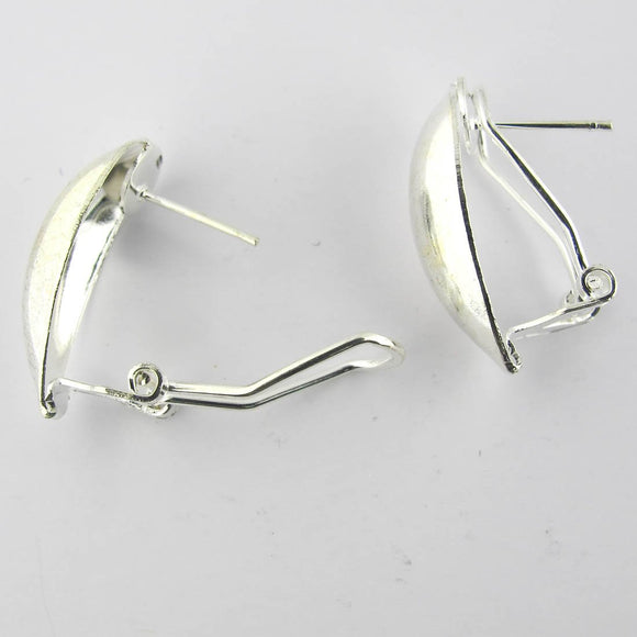 Metal 23mm earring stud bail NF si 6pcs
