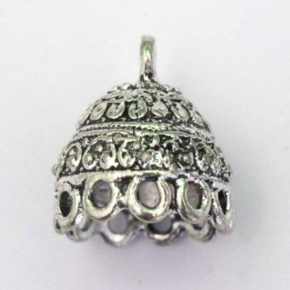 Metal 17x15mm bead cap ANT NKL 2pcs