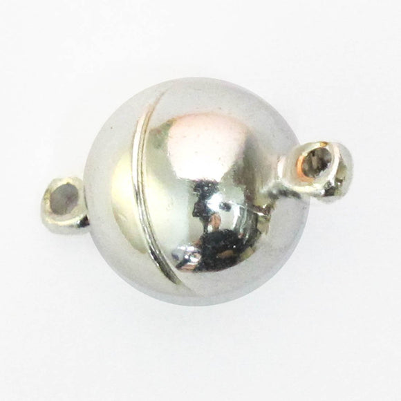 Metal 10mm rnd mag clasp HQ NF SIL 3pcs