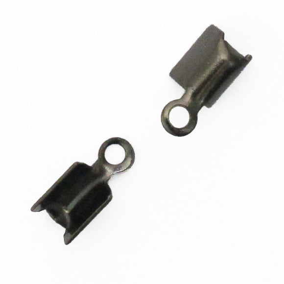 Metal 2.5mm cord end round NF BLK 100pc