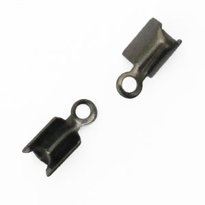 Metal 2.5mm cord end round NF BLK 20pc