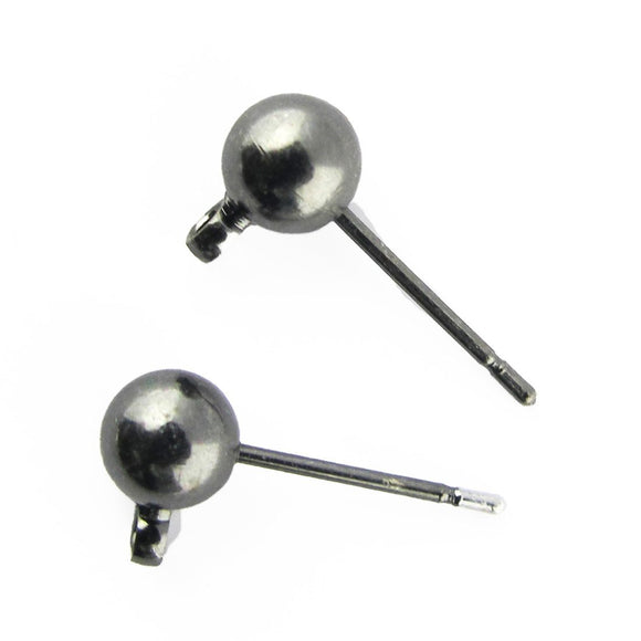 Metal 4mm ball stud NF BLACK 10pcs