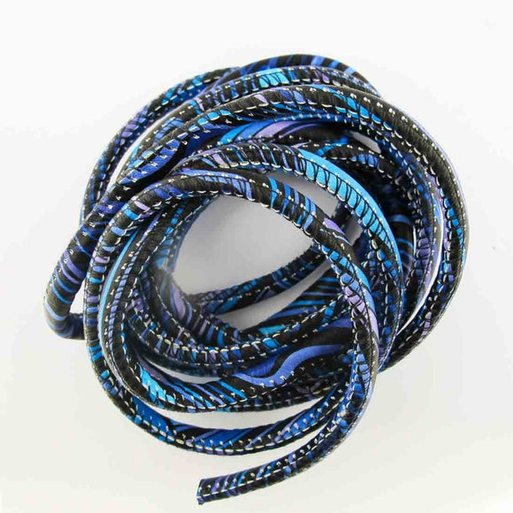 Cord 5mm rnd african cord blue mix 2mts