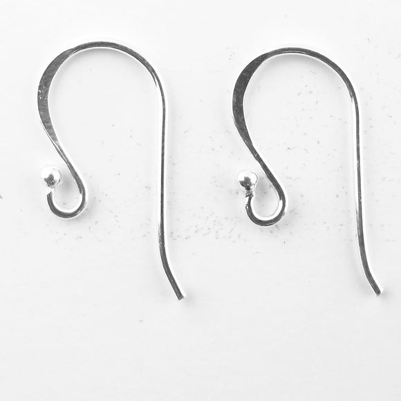 Sterling sil 20mm stamped earring hook 20pcs