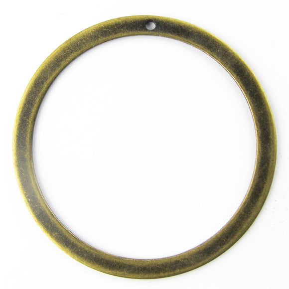 Metal 34mm round ring Ant Brass 10pcs