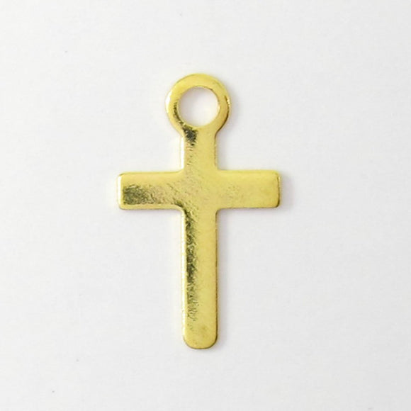Metal 10mm cross charm NF GLD 50pcs
