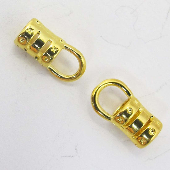 Metal 3mm cord ends NF GOLD 10pcs