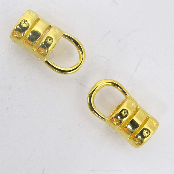 Metal 4mm cord ends NF GOLD 6pcs