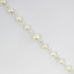 Pearl chain silver/ivory 1metre