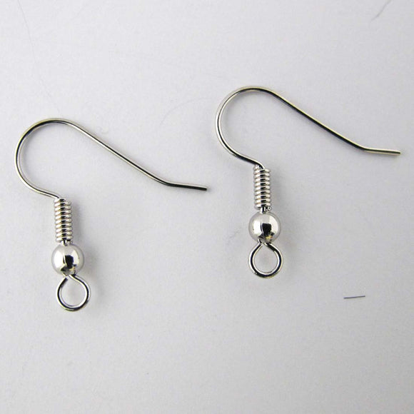 Metal 18mm earring hook NF nkl 100pcs